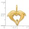14K Yellow Gold Dolphin Heart Pendant Jewelry Charm 23mm x 20mm